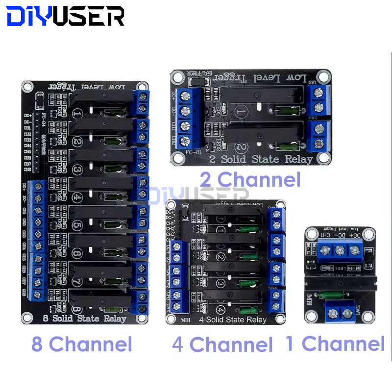 Relay Module 4 Channel - Модуль твердотельного реле DIYUSER 5В 1/2/4/8-канальный