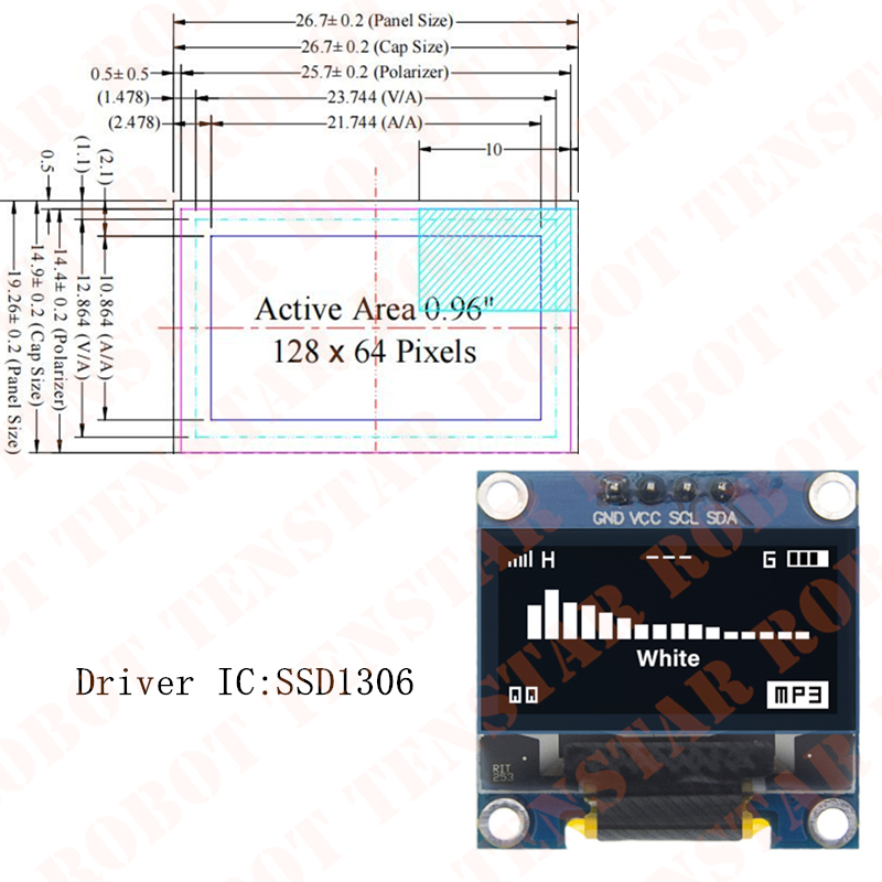 TENSTAR 0,96-дюймовый OLED SSD – обзор и цена Ssd1306
