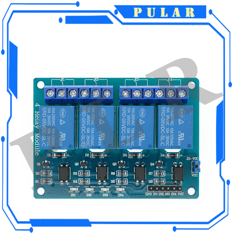 1 шт. Модуль реле PLR 5v 1 2 4 – обзор и цена Relay Module 4 Channel