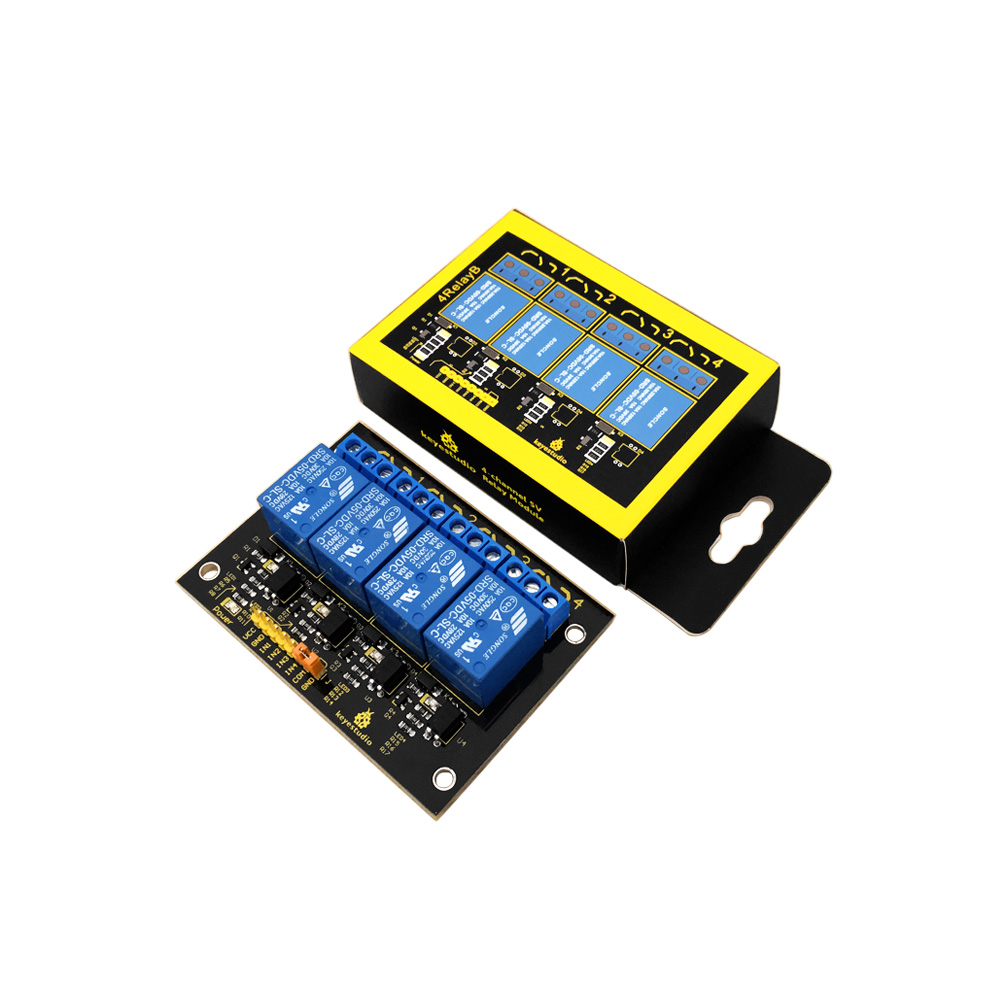 Релейный модуль Keyestudio 1 2 – обзор и цена Relay Module 4 Channel